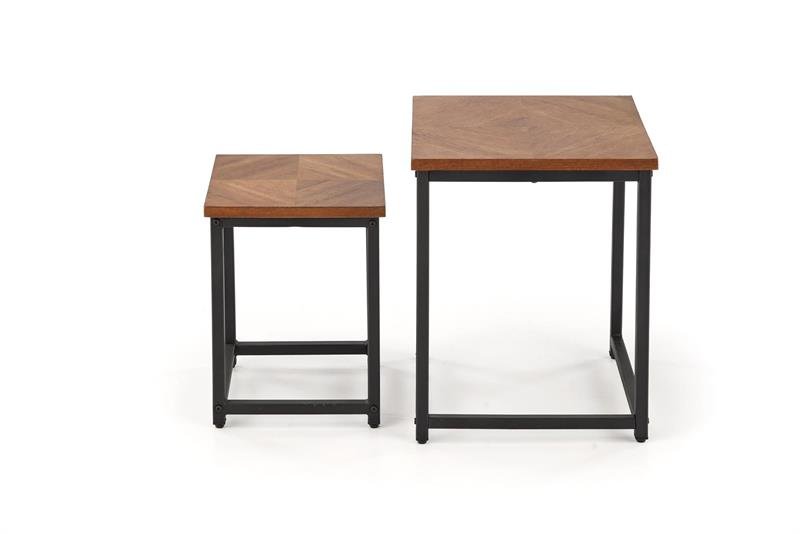 ELZA coffee table set, 2 pcs., walnut/black - Image 2