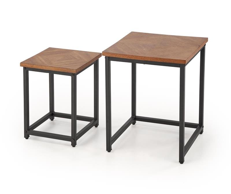 ELZA coffee table set, 2 pcs., walnut/black - Image 3
