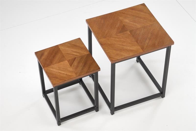 ELZA coffee table set, 2 pcs., walnut/black - Image 5