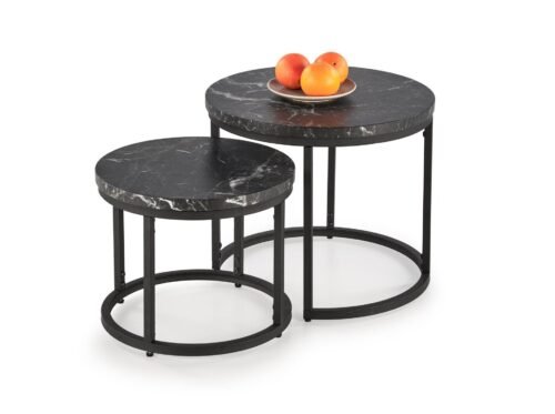 OREO two-table set – black marble / black