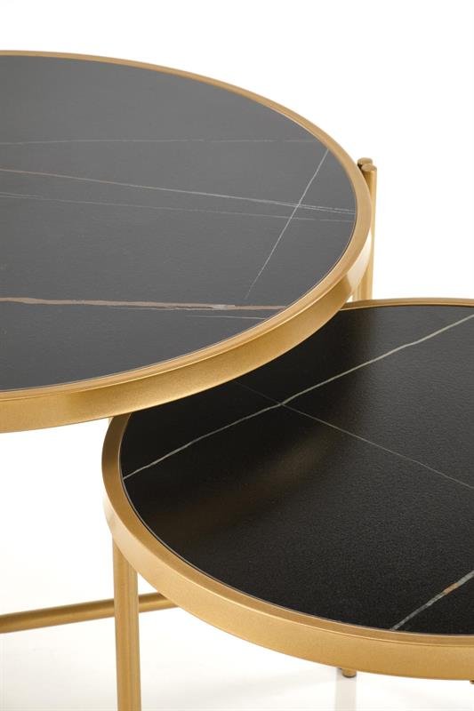 FATIMA set of two coffee tables, black marble/gold - Image 4