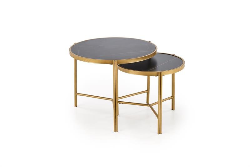 FATIMA set of two coffee tables, black marble/gold - Image 9