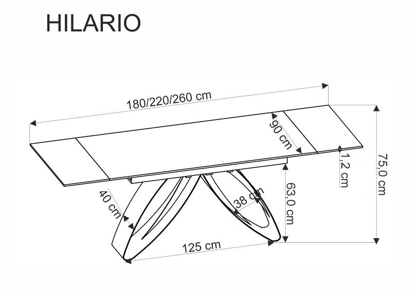 HILARIO extension table, white marble / black - Image 10