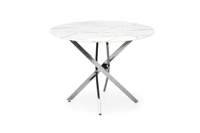 RAYMOND 2-piece table, white marble/silver - Image 2
