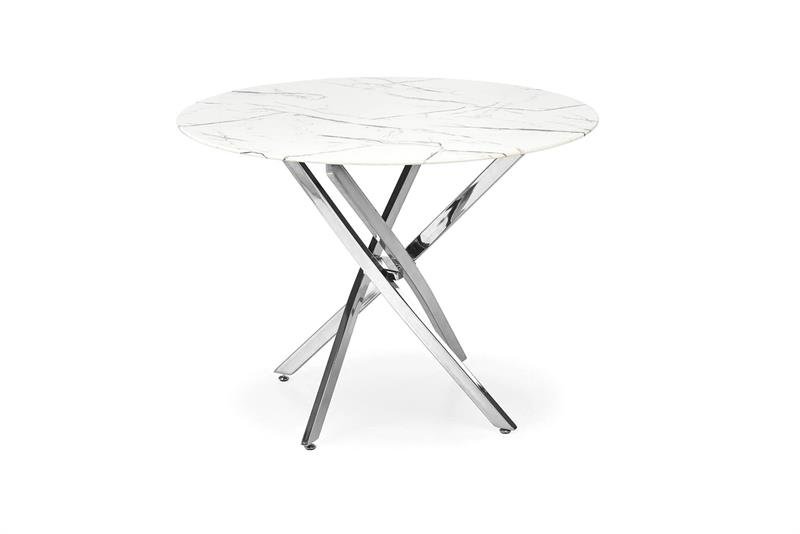 RAYMOND 2-piece table, white marble/silver - Image 3