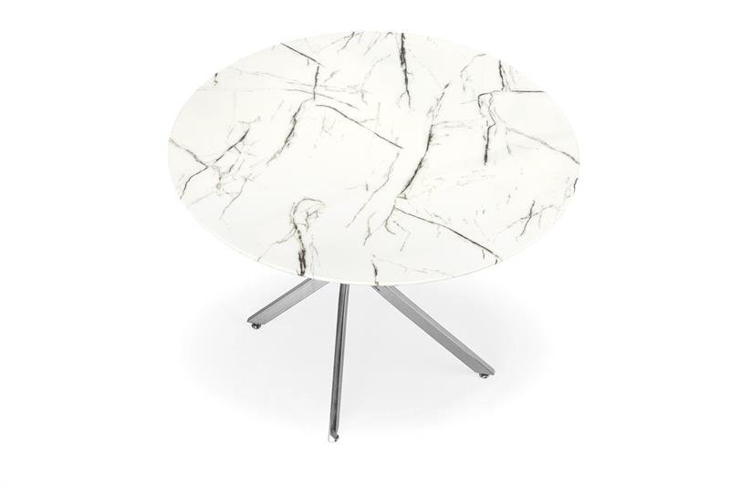 RAYMOND 2-piece table, white marble/silver - Image 4