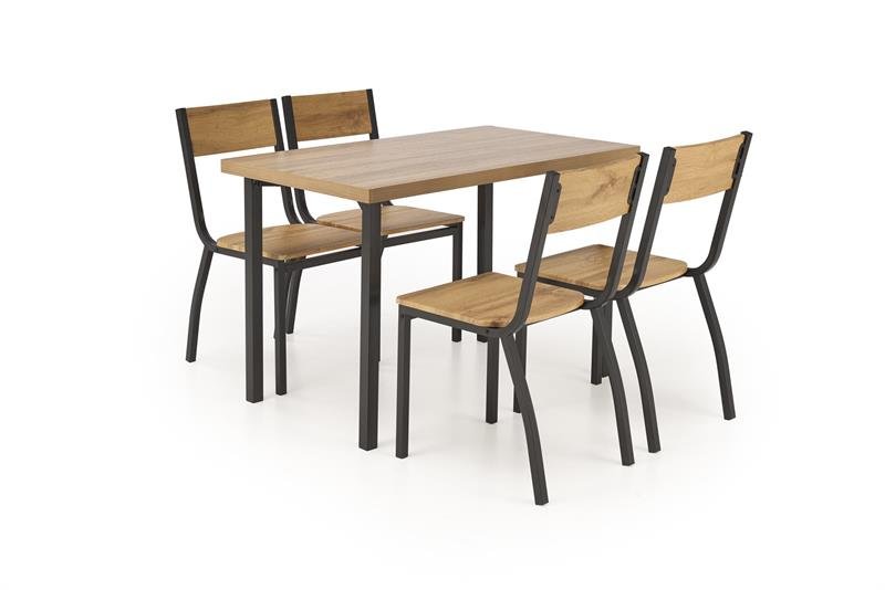 MILTON table + 4 chairs, color: natural / black - Image 9