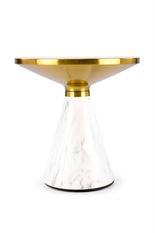 TALBI coffee table, white marble / white / gold - Image 2