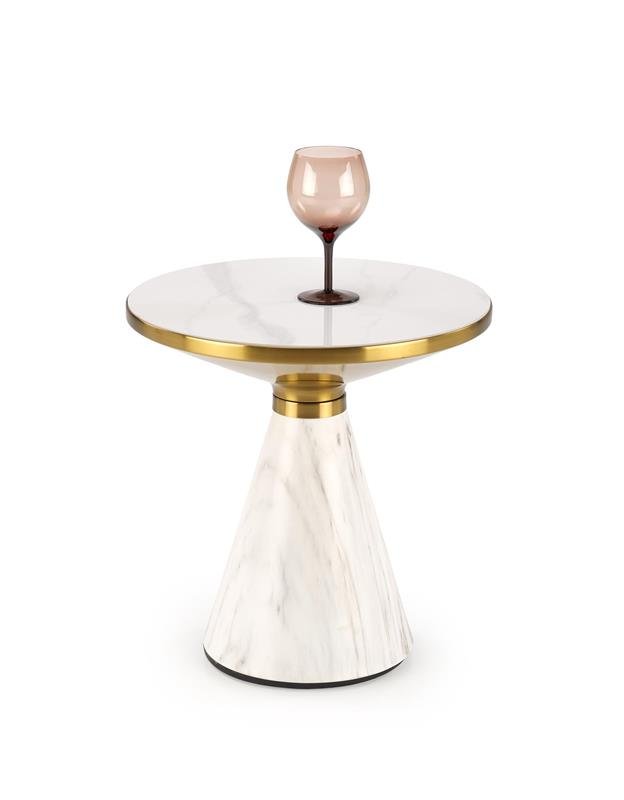 TALBI coffee table, white marble / white / gold - Image 3