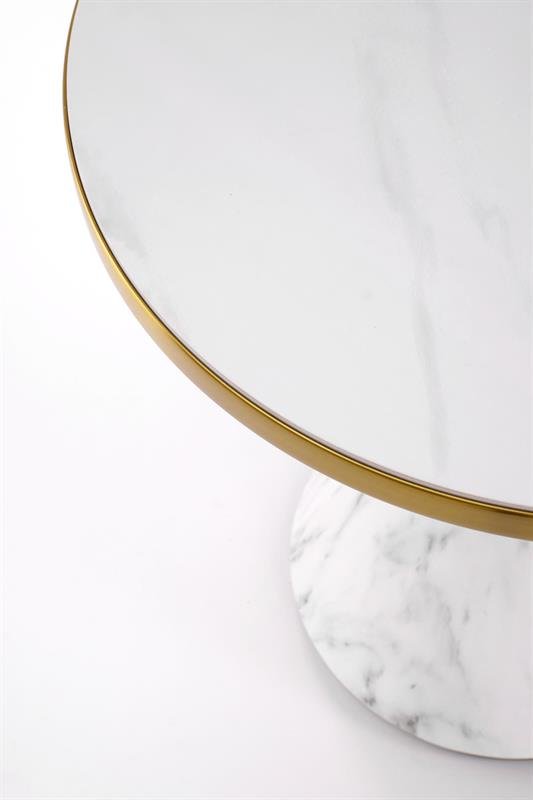 TALBI coffee table, white marble / white / gold - Image 5
