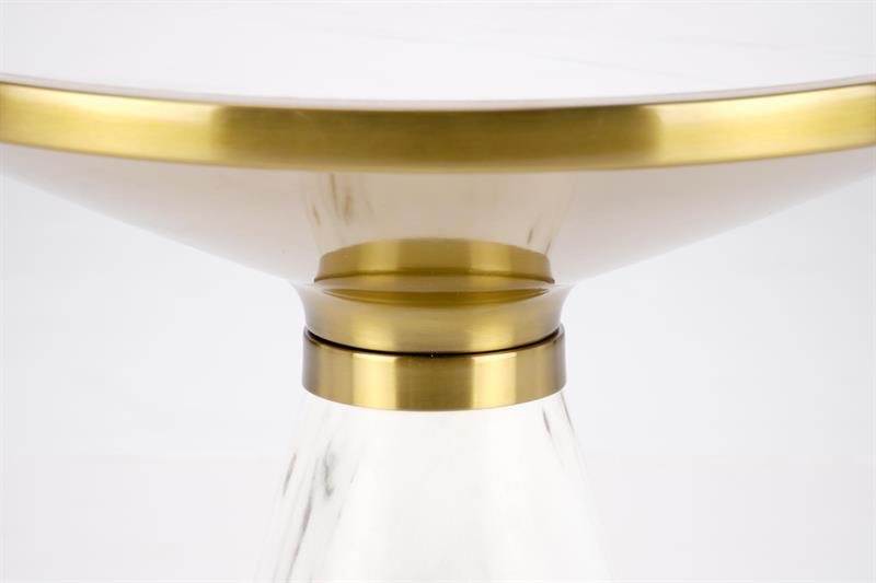 TALBI coffee table, white marble / white / gold - Image 6