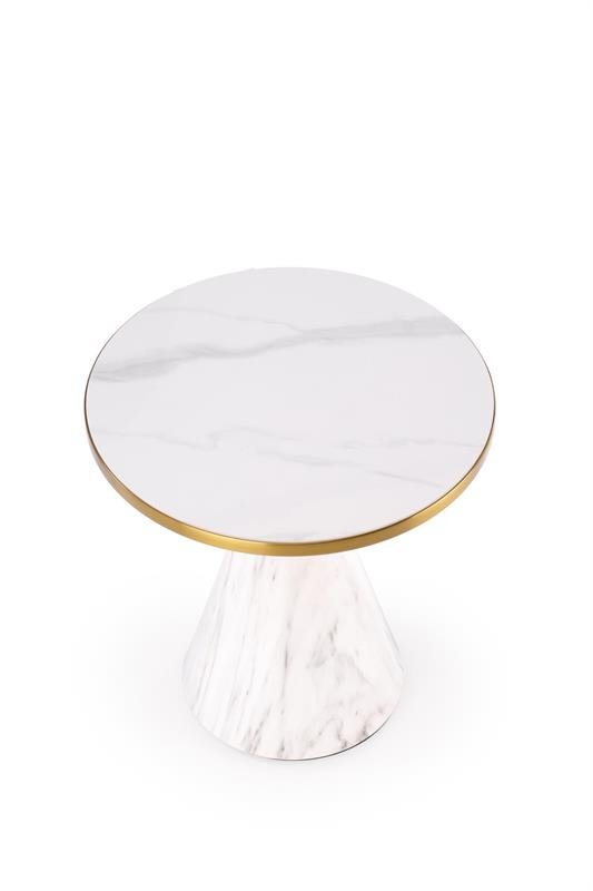 TALBI coffee table, white marble / white / gold - Image 7