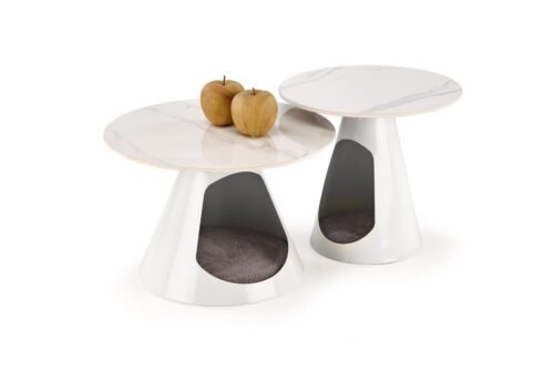 OSARIO coffee table, white marble / white