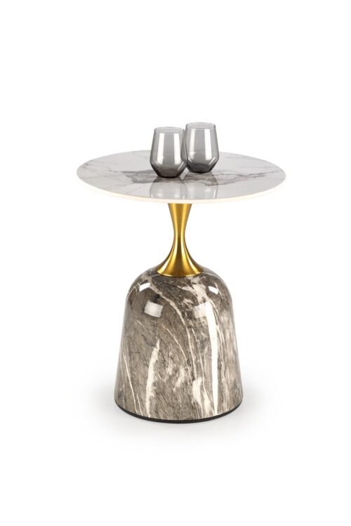 ROSA coffee table, white marble / gray marble / gold