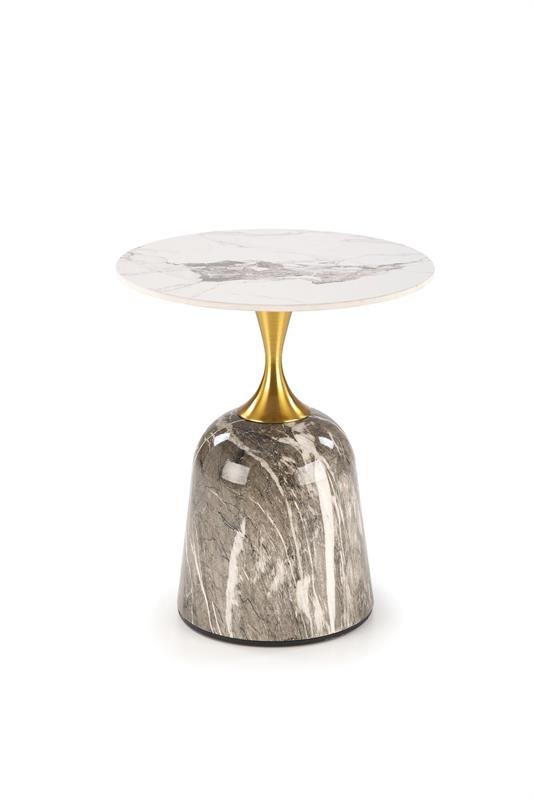 ROSA coffee table, white marble / gray marble / gold - Image 7