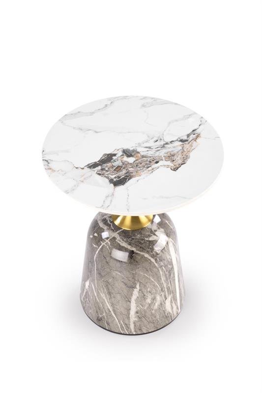 ROSA coffee table, white marble / gray marble / gold - Image 8