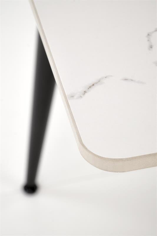 EMILIO 120 table, color: table top - white marble, legs - black - Image 2