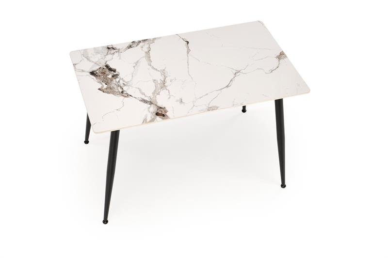 EMILIO 120 table, color: table top - white marble, legs - black - Image 5