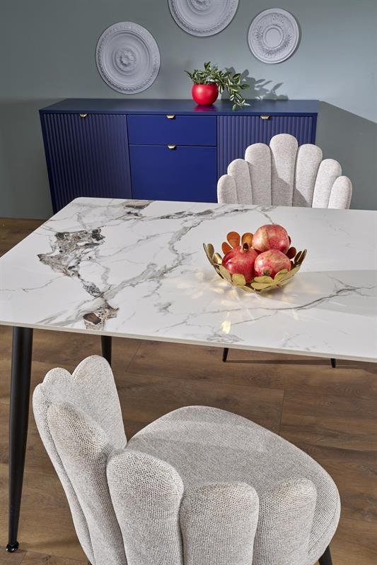 EMILIO 120 table, color: table top - white marble, legs - black - Image 8