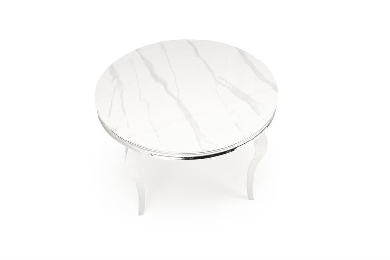 REGINALD table, color: table top - white marble, legs - silver - Image 5