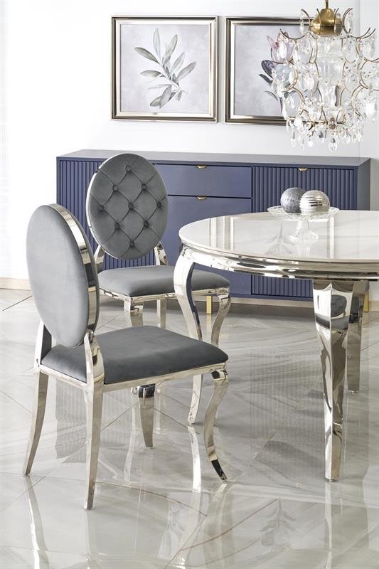 REGINALD table, color: table top - white marble, legs - silver - Image 7