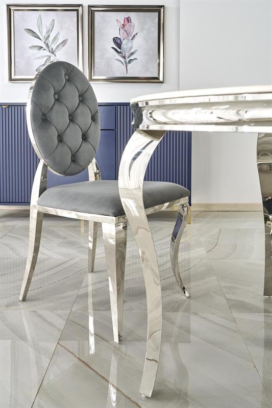 REGINALD table, color: table top - white marble, legs - silver - Image 8