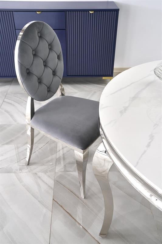 REGINALD table, color: table top - white marble, legs - silver - Image 9