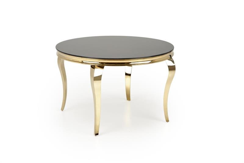 REGINALD_2 table, color: table top - black glass, legs - gold - Image 2