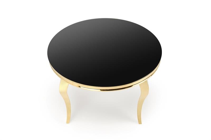REGINALD_2 table, color: table top - black glass, legs - gold - Image 3