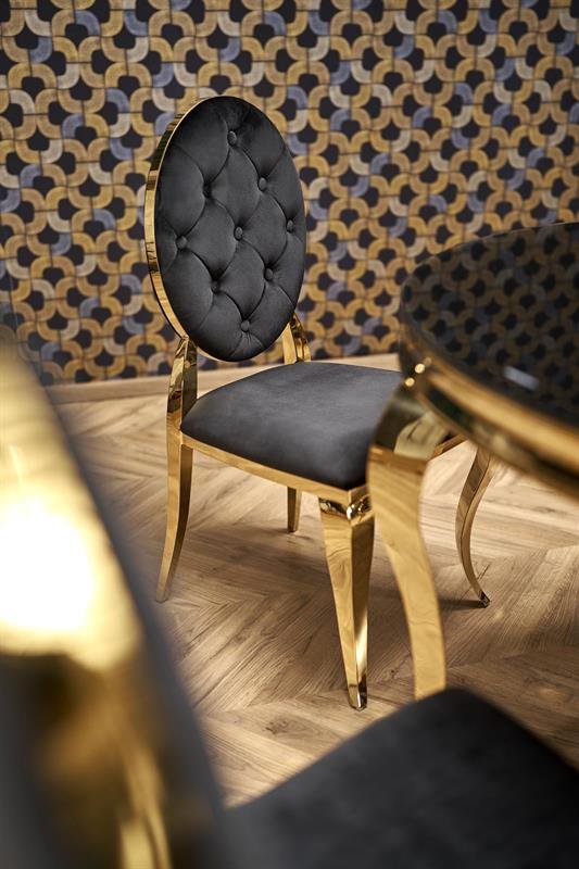 REGINALD_2 table, color: table top - black glass, legs - gold - Image 7