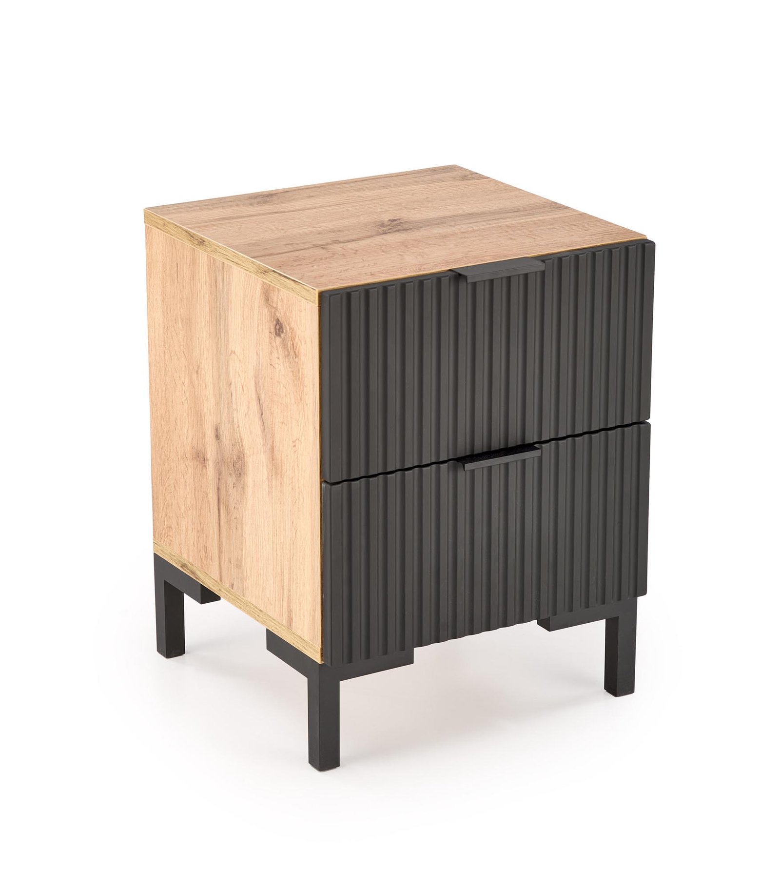 NELA bedside table, oak - black
