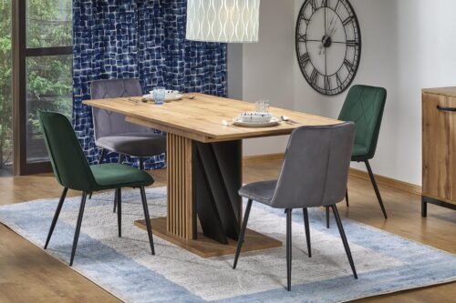 FABIANO extendable table, oak / black