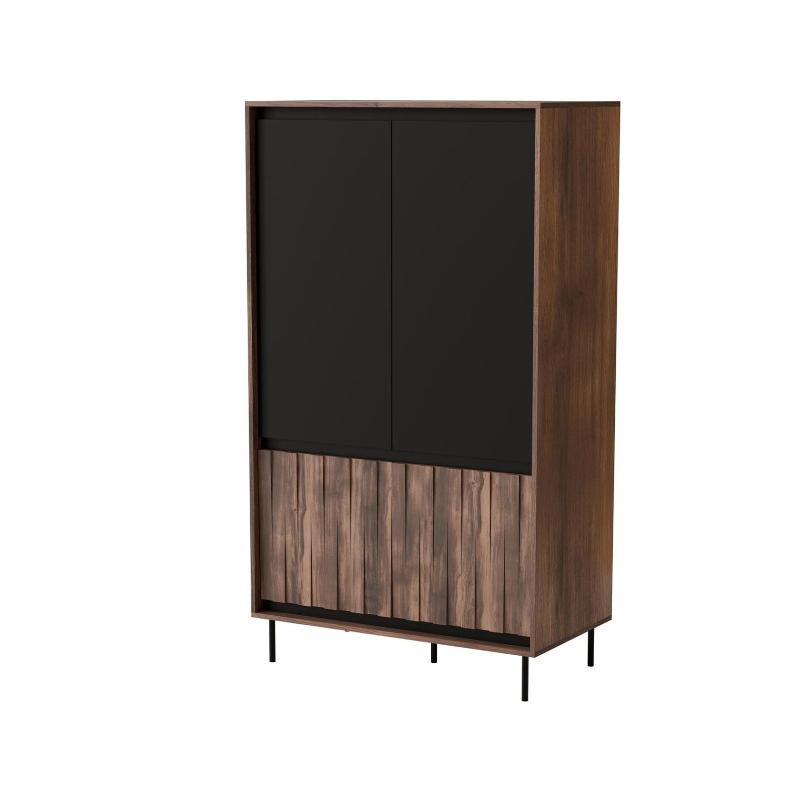 Swing S-1 wardrobe, walnut/black