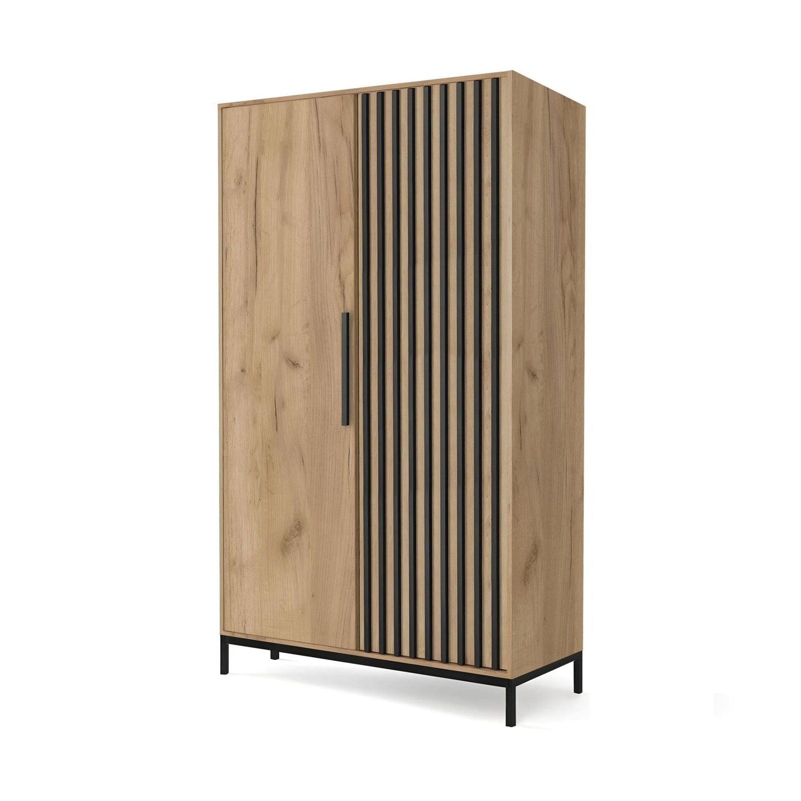 LAMINO S-1 wardrobe, craft oak/black