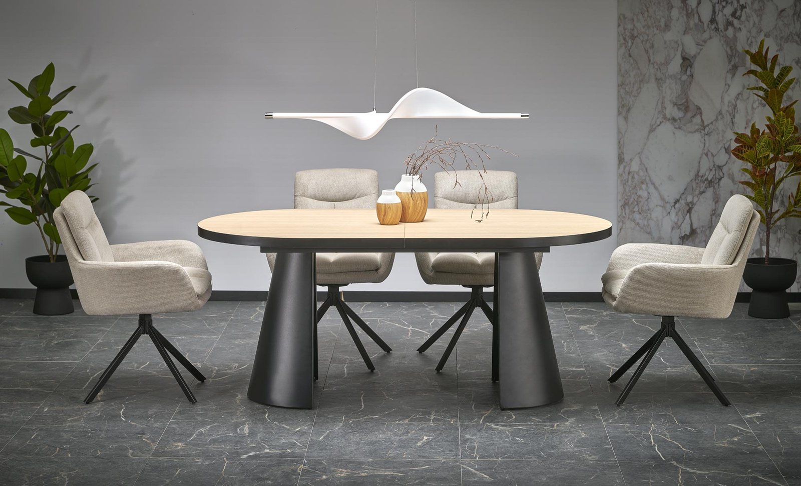 GIACOMO table, natural/black