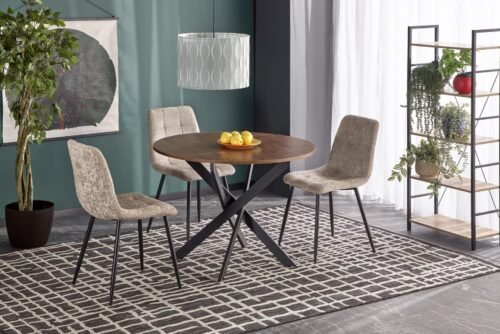 EDGAR table, table top – walnut, legs – black