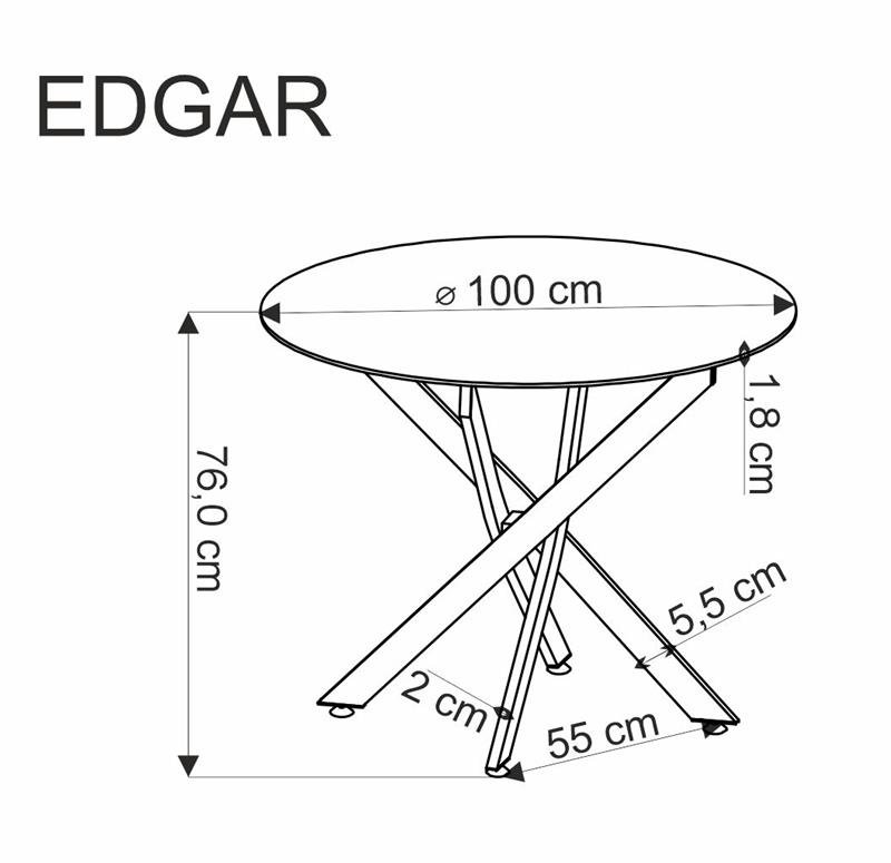 EDGAR table, table top - walnut, legs - black - Image 5