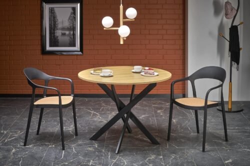 EDGAR table, table top – golden oak, legs – black
