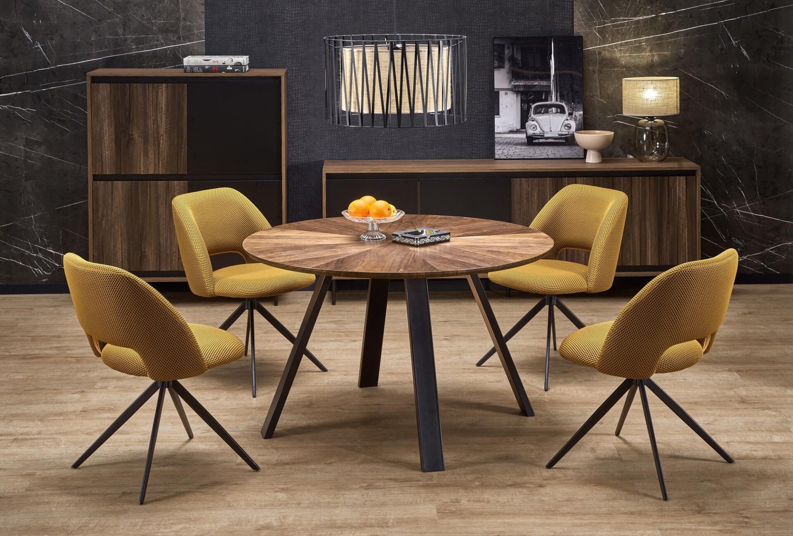 DANILO table, walnut/black