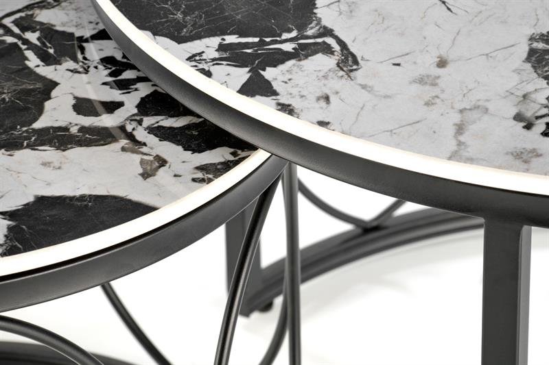 ALEXANDRA set of two coffee tables, black marble / black - Image 10