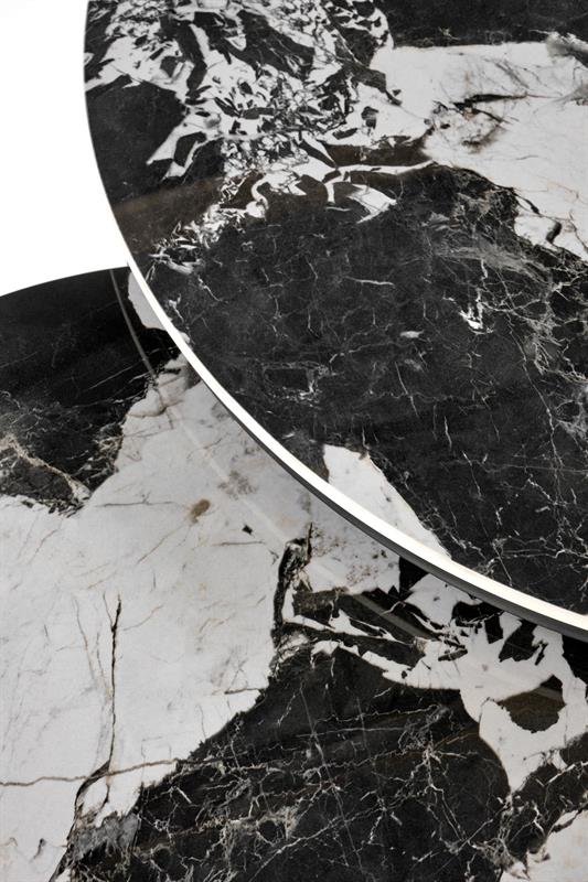 ALEXANDRA set of two coffee tables, black marble / black - Image 11