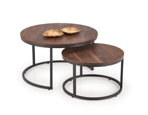 JAVA 2-table set, walnut/black