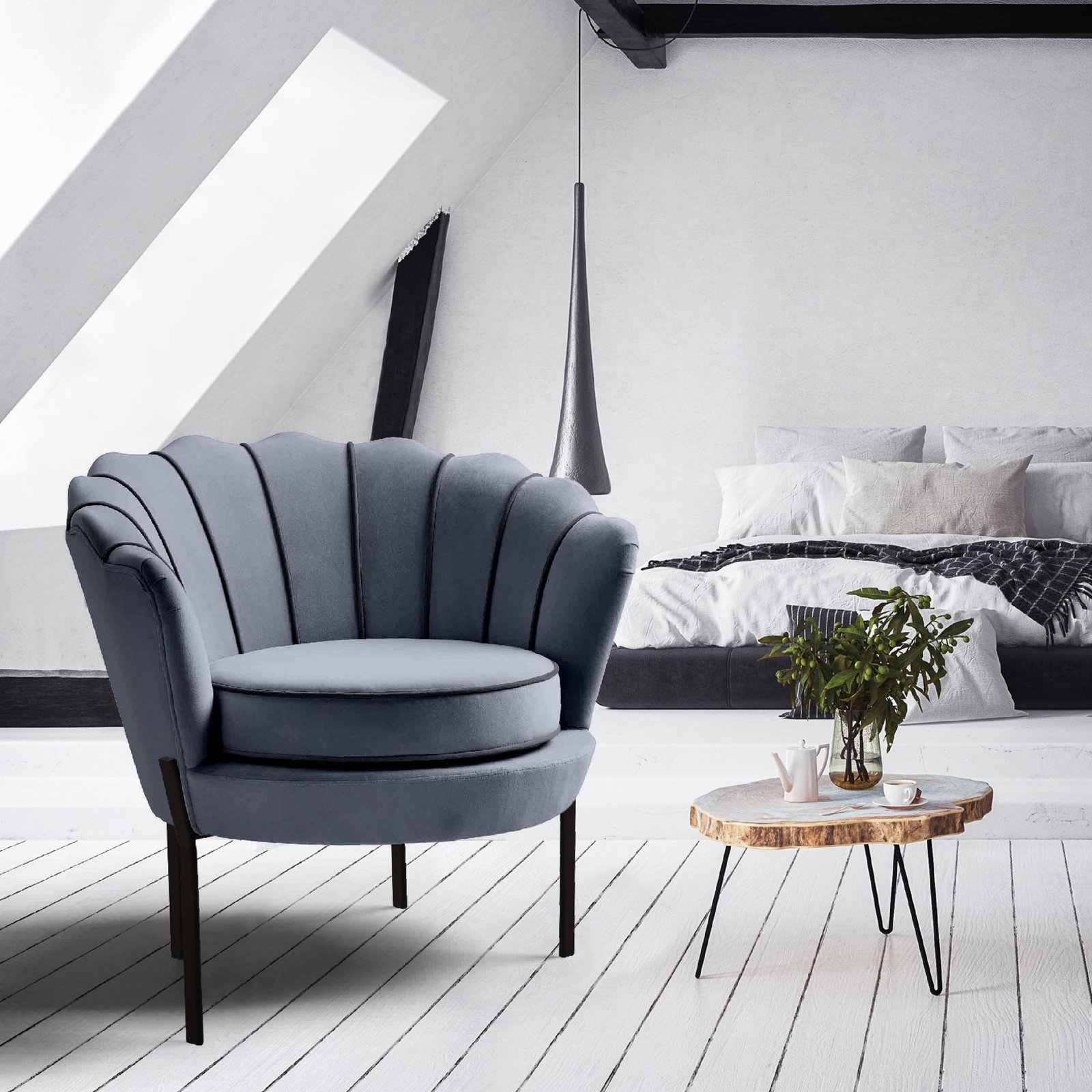 ANGELO leisure armchair gray / black