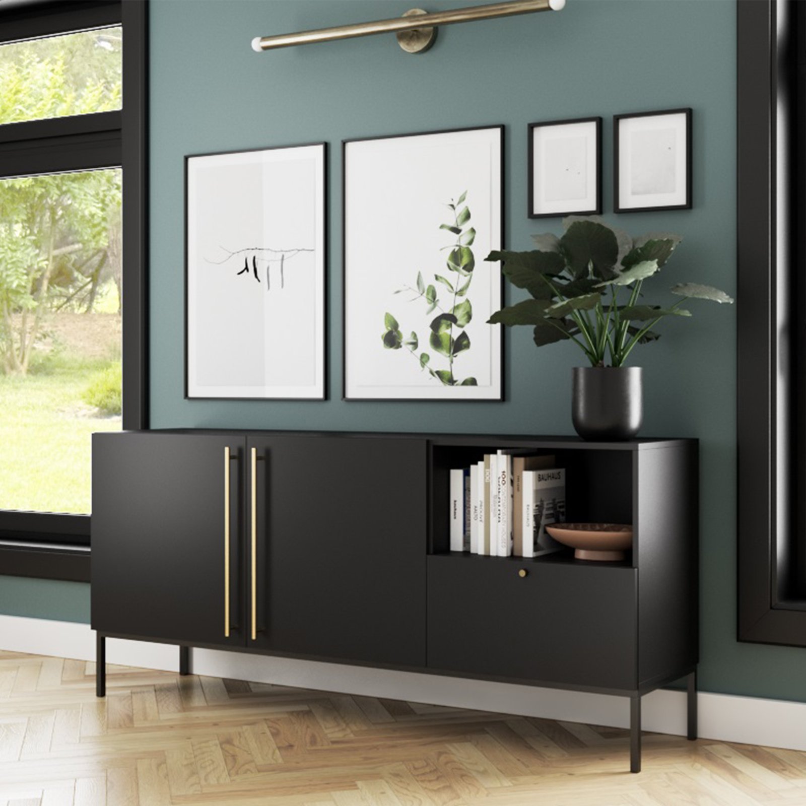 Lanzzi 180 chest of drawers, matte black / matte black - Image 2