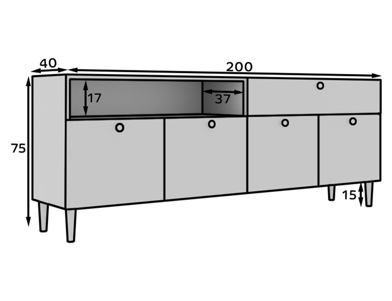 Dullum 200 chest of drawers, white - Image 14