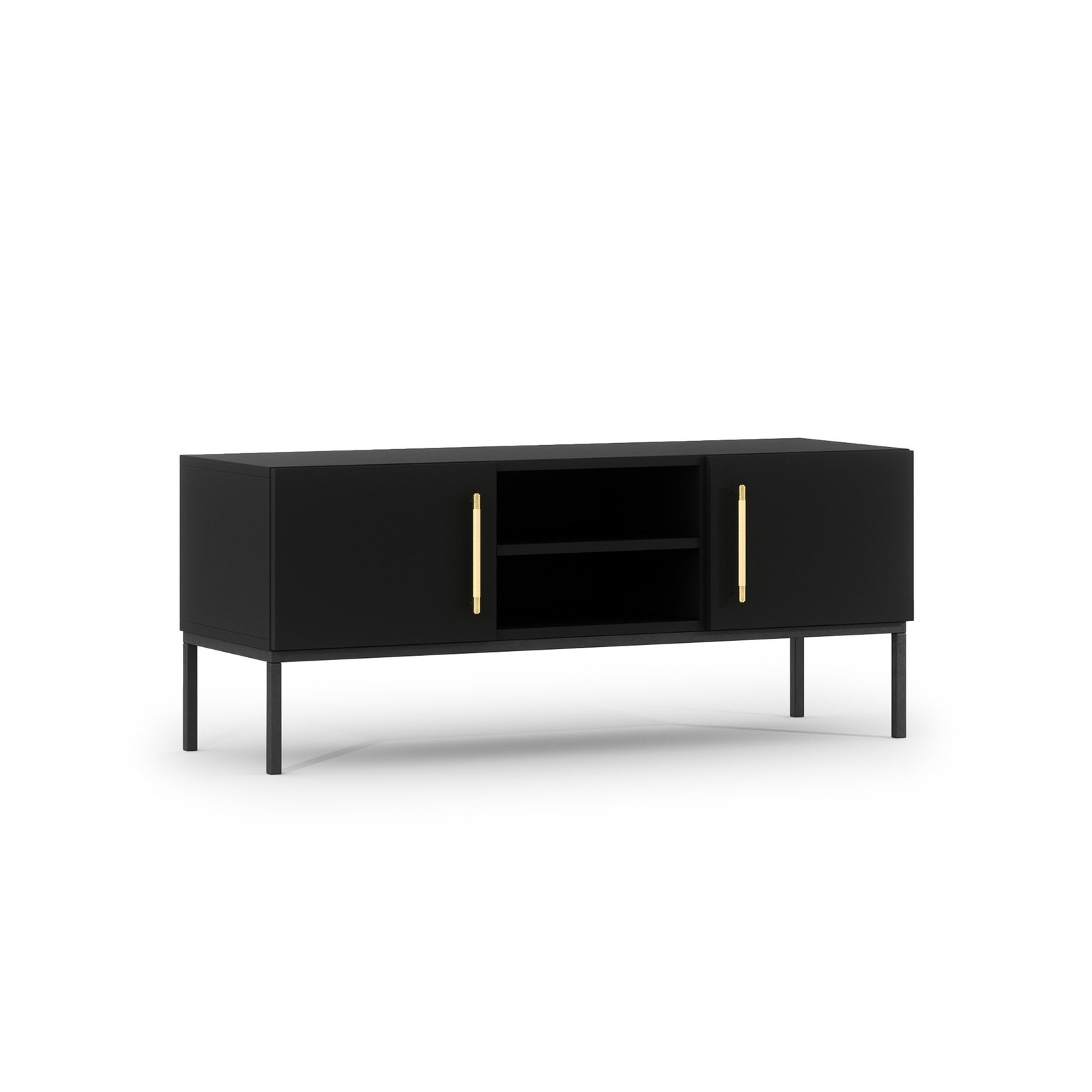 Lanzzi 120 TV cabinet, matte black/matt black