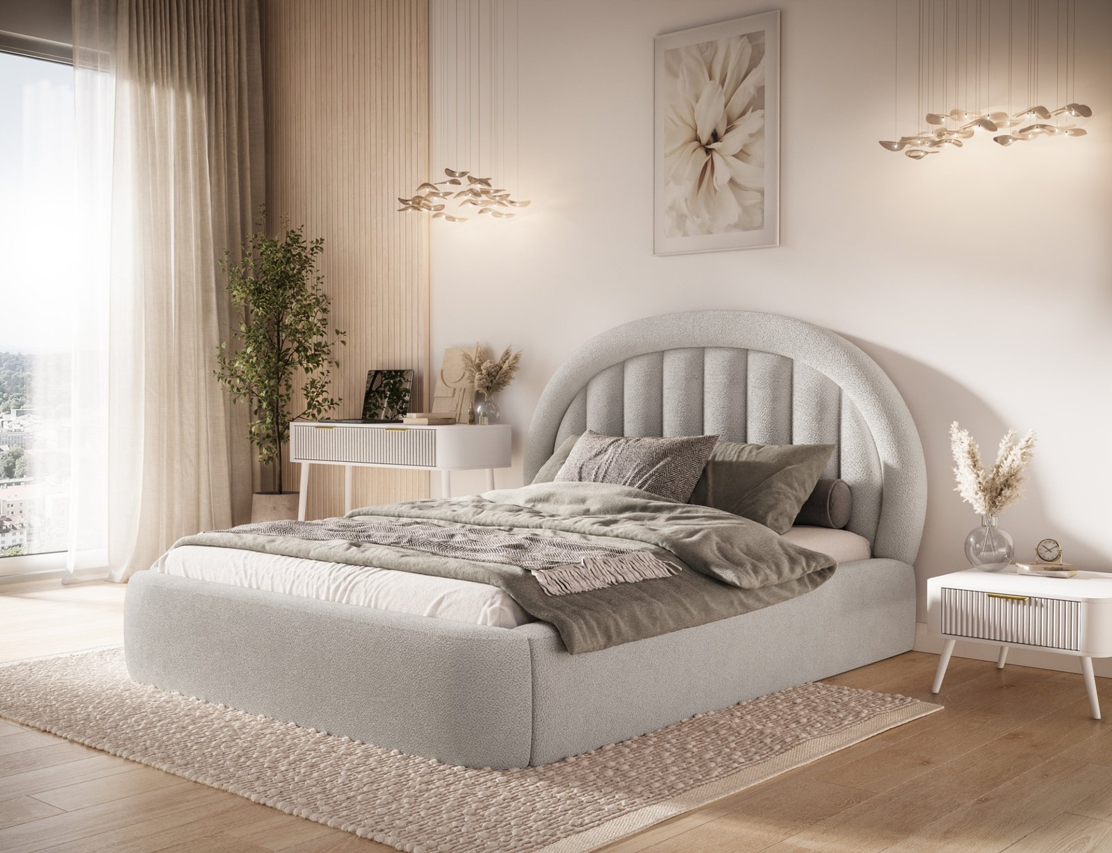 Bed with zipper + metal frame/gas/container 160x200 - Image 5
