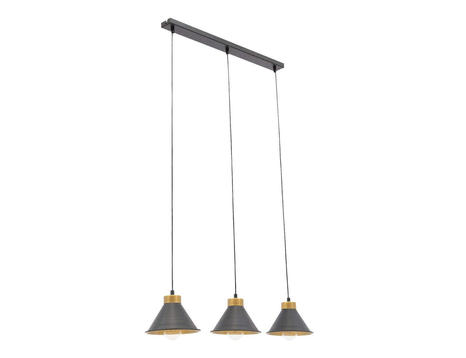 Detmer, 70x17x110cm Hanging linear 3 black/gold color