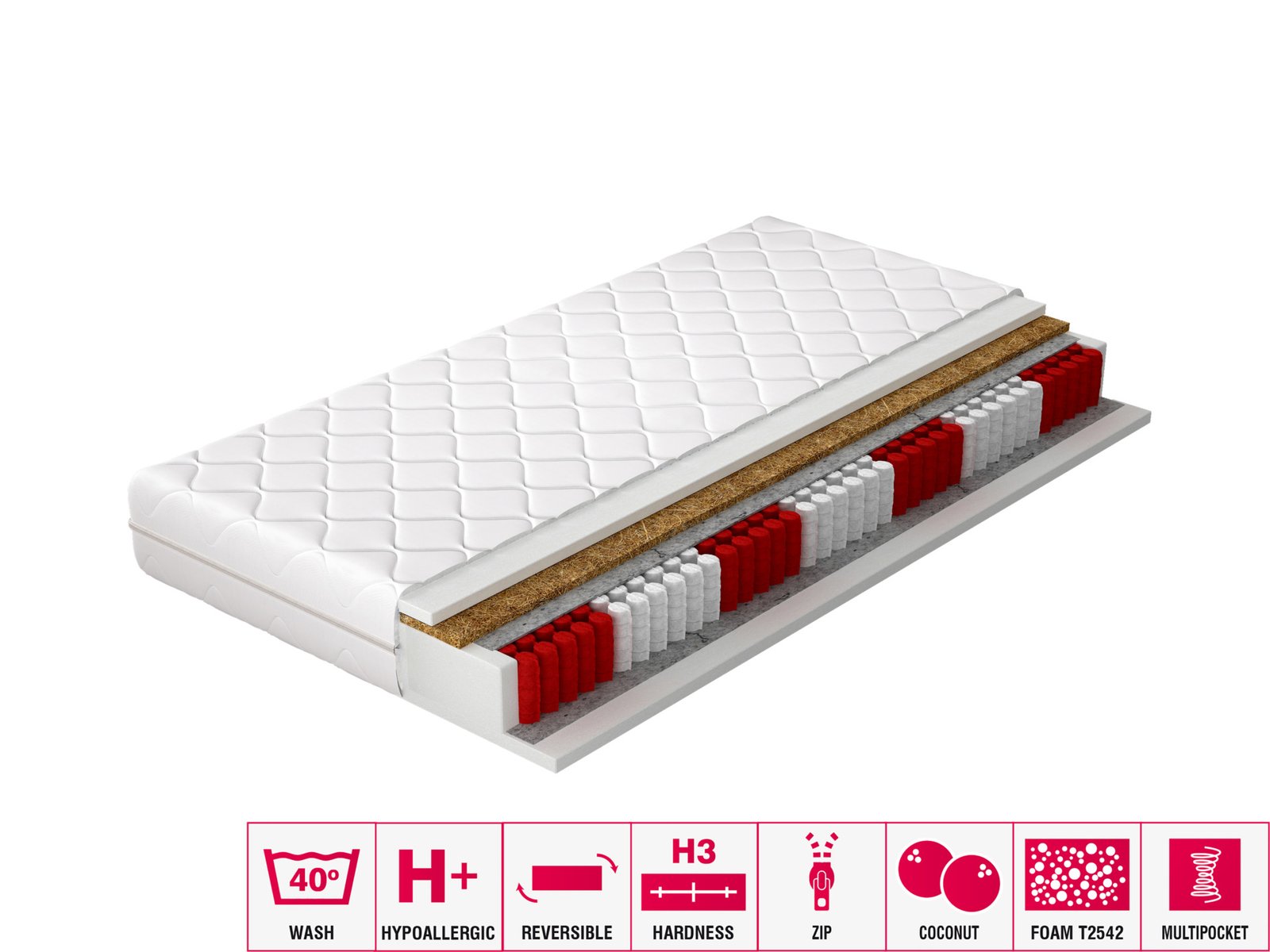 Mattress "Multipocket Amore" 200x200, hypoallergenic cover - Image 5