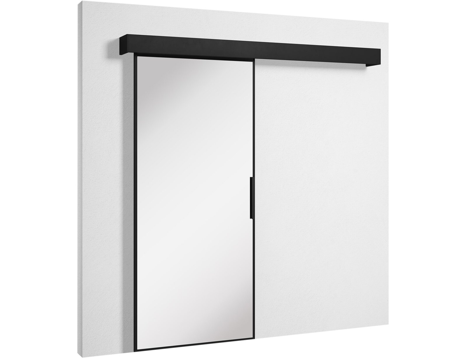 Lindo sliding door with self-closing mechanism, black